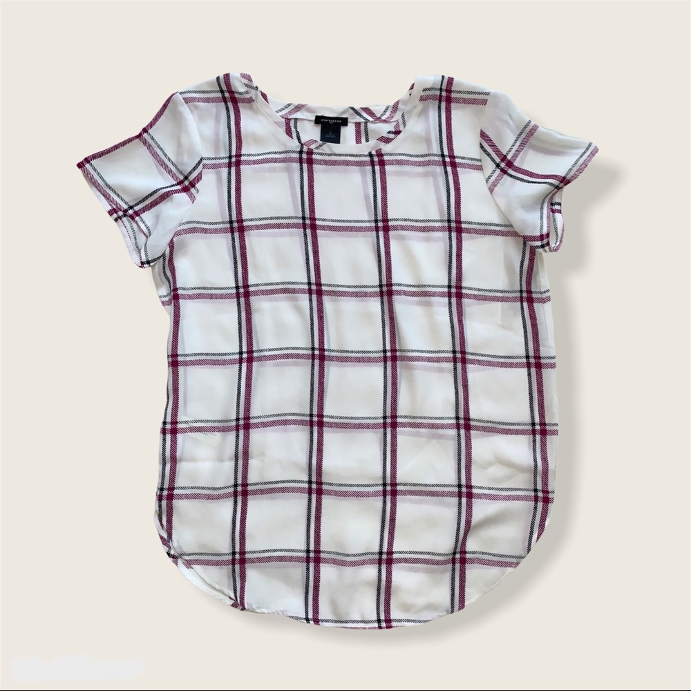 Ann Taylor Plaid Blouse